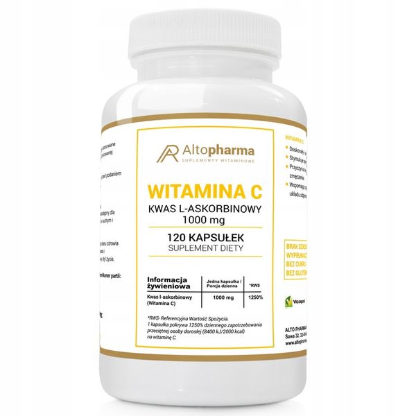 WITAMINA C 1000mg KWAS L-ASKORBINOWY WEGE 120 kaps zdjęcie 1