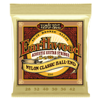 Struny do gitary klasycznej Ernie Ball 2069 Złote Przeźroczyste Kulka 28-42