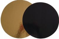 PODKŁAD POD TORT SUPER SZTYWNY złoto - czarny 28cm - 1szt.