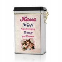 Puszka na kawę z DEDYKACJĄ i ZDJĘCIEM na PREZENT dla MAMY na Dzień Matki