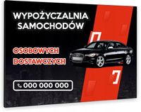 TABLICZKA REKLAMOWA szyld z dibondu nadruk 40x30 wypożyczalnia samochodów