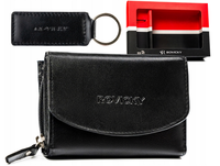 zestaw prezentowy: skórzany portfel damski i brelok - rovicky