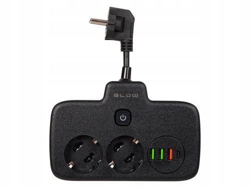 PRZEDŁUŻACZ ROZDZIELACZ ROZGAŁEŹNIK 2 GNIAZDA WŁĄCZNIK LISTWA 3x USB USB-C na Arena.pl