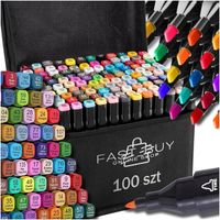 MARKERY FLAMASTRY PISAKI ALKOHOLOWE DWUSTRONNE PRO ZESTAW 100SZT + TORBA