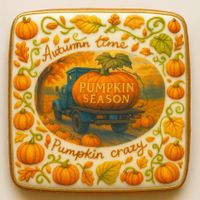 CIASTKO LUKROWANE BIG PUMPKIN ROZ.XL PION RĘCZNIE ROBIONE