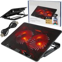 PODSTAWKA PODKŁADKA CHŁODZĄCA LAPTOP 12-17 2 WENTYLATORY 4K-HIGH CZERWONY