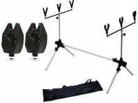 STANOWISKO GRUNTOWE KARPIOWE STOJAK ROD-POD+ 2x SYGNALIZATOR BRAŃ + FUTERAŁ