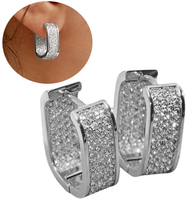 Kolczyki geometryczne z cyrkoniami srebrne damskie eleganckie