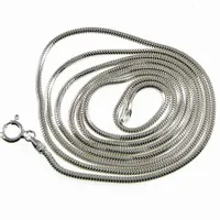 Długi srebrny łańcuszek żmijka okrągła snake 70 cm