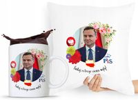 Zestaw Poduszka + Kubek Prezent Andrzej Duda Pis Z Nadrukiem Ze Zdjęciem