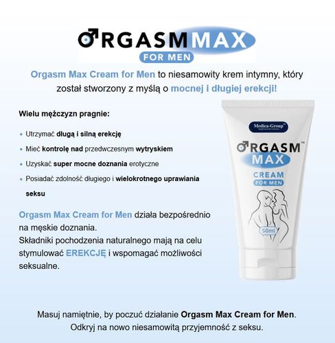 żel/sprej   orgasm max cream for men 50 ml na Arena.pl