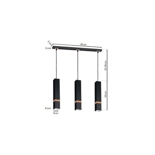 Lampa wisząca VIDAR BLACK 3xGU10 na Arena.pl