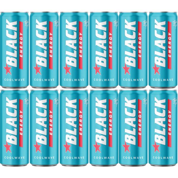 Black Energy Coolwave Gazowany napój energetyzujący 250 ml x 12 sztuk zdjęcie 1