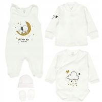 Wyprawka dla noworodka do szpitala komplet niemowlęcy PREZENT bawełna 62