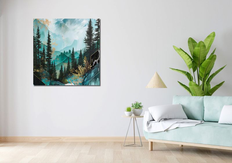 Obraz 90x90cm Przeplatane Krajobrazy zdjęcie 2