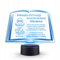 Pamiątka Pierwszej Komunii Świętej LAMPKA LED prezent na Komunię Świętą
