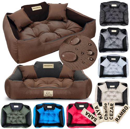 Legowisko dla psa kojec KINGDOG 55x45 cm personalizowane wodoodporne brąz na Arena.pl