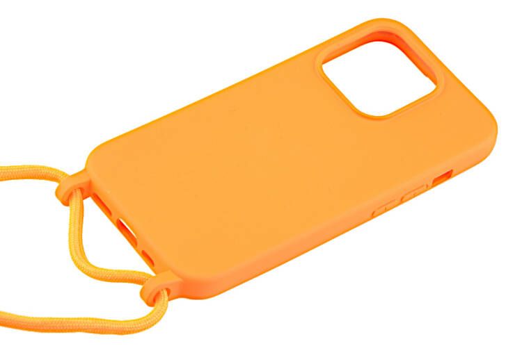 Etui ze sznurkiem RCK do Apple iPhone 15 Pro pomarańczowy zdjęcie 2