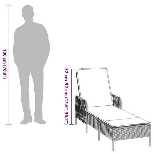 Leżak z poduszką 1-osoba Beżowy 157 x 55 x 92cm polirattan na Arena.pl