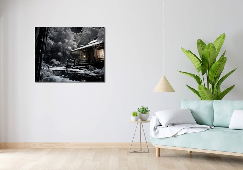 Obraz 90x70cm Tradycyjna Japońska Chatka zdjęcie 2