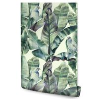 Tapeta Do Sypialni LIŚCIE Bananowca Ptaki Ozdoba