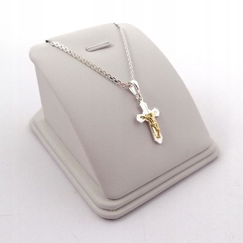 SREBRNY KOMUNIJNY ŁAŃCUSZEK + KRZYŻYK 925 + GRAWER DLA CHŁOPCA DZIEWCZYNKI na Arena.pl