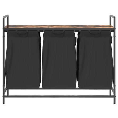 Kosz na pranie 3 przegrody z półką, przydymiony dąb na Arena.pl