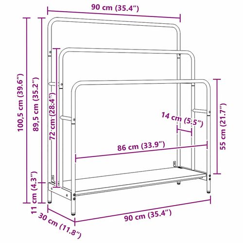 Wieszak na ubrania z półką Szary dąb sonoma 90 x 30 x 100.5 cm na Arena.pl