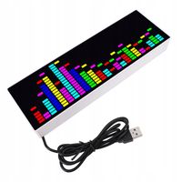 PANEL LED WYŚWIETLACZ WIDMA MUZYCZNEGO CYFROWY USB 16x24 RGB 7 kolorów