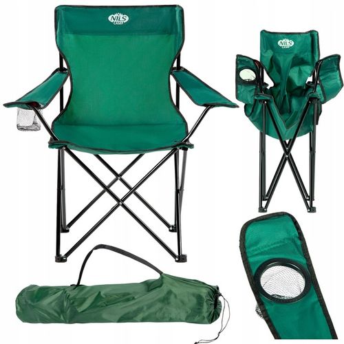 NILS Krzesło Turystyczne Składane Wędkarskie Kempingowe Plażowe Z Pokrowcem na Arena.pl