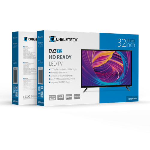 Telewizor 32" Cabletech DVB-T2 H.265 HEVC 3xHDMI 2xUSB na Arena.pl