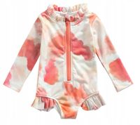 STRÓJ KĄPIELOWY DZIEWCZĘCY KOMBINEZON ORANGE TIE DYE UV UPF50+ 110 4+ LAT