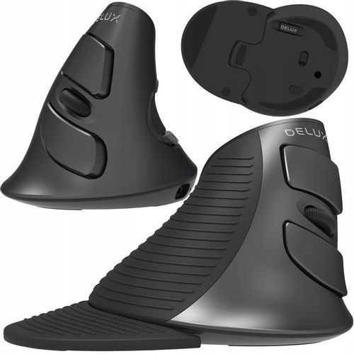 BEZPRZEWODOWA MYSZKA PIONOWA DELUX M618G DB BLUETOOTH ERGONOMICZNA CZARNA na Arena.pl