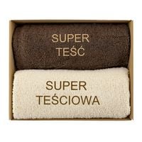 Prezent dla Teścia Teściowej Ręczniki z Haftem Dedykacji Urodziny Rocznica