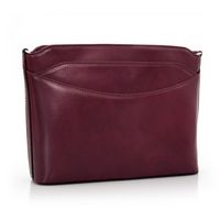 VERA PELLE torebka listonoszka duża klasyczna z paskiem V063 c.bordowa