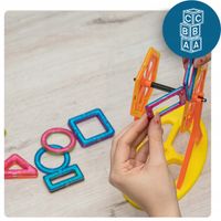 MAGNETYCZNE KLOCKI NEODYMOWE KUFEREK ZESTAW 128 el KONSTRUKCYJNE MAGNESY