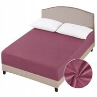 Prześcieradło welurowe 200x220 na gumkę - Bordowe - Aksamitne Miękkie MIŚ