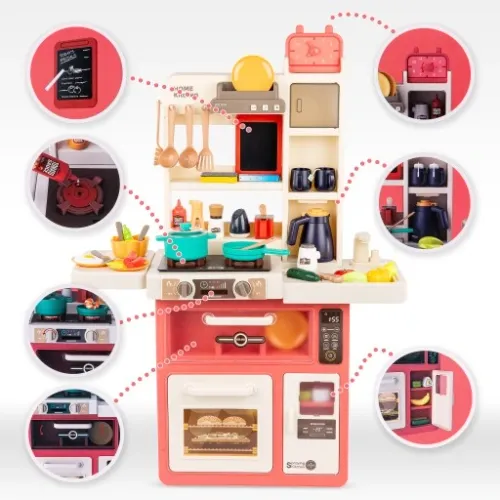 KUCHNIA DLA DZIECI ŚWIATŁO OKAP Z DŹWIĘKIEM KRAN PARA WODA TABLICA KREDOWA na Arena.pl