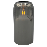 Świeca LED Szklana Wkład LED do Zniczy Świeczka na Baterie Szara 15x7,5 cm