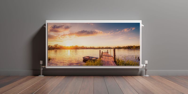 MASKOWNICA Magnetyczna Na Kaloryfer Zachód Słońca Jezioro 100cm x 60cm zdjęcie 3