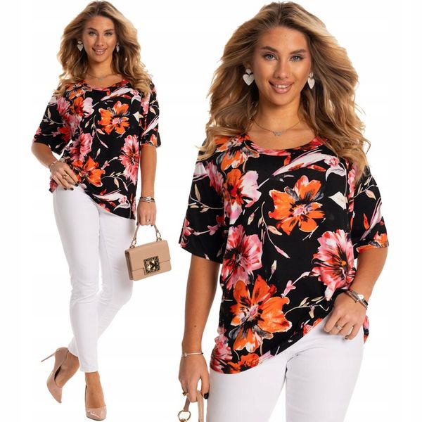 Modna Wygodna Piękna Luźna BLUZKA DAMSKA Plus Size Dużo Rozmiarów zdjęcie 1