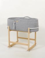 kosz mojżesza boho handmade z kołyską - szary