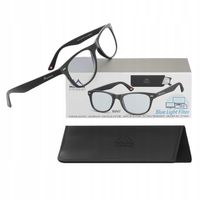 OKULARY ZERÓWKI Z FILTREM BLUE LIGHT DO KOMPUTERA OCHRONNE + ETUI + SZMATKA