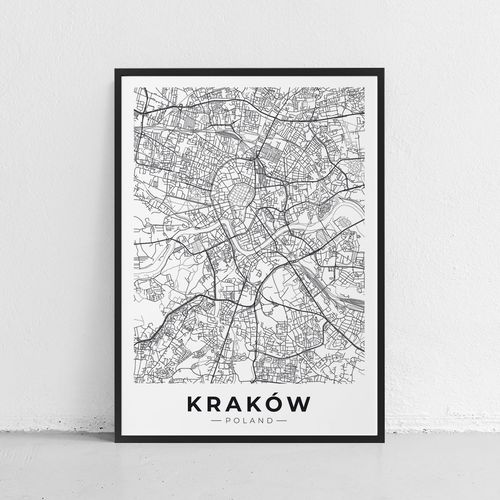 Plakat mapa plan miasta Kraków 61x91 cm na Arena.pl