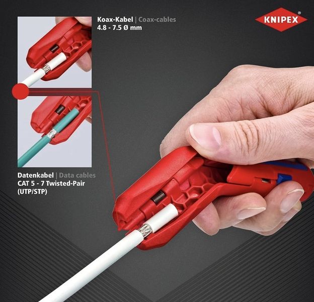 KNIPEX 16 95 01 SB Ściągacz Izolacji ErgoStrip Ø 8-13 zdjęcie 4