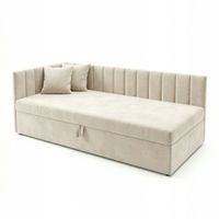 Łóżko z materacem SILEO 80/180 Tapczan jednoosobowy - beżowe