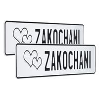 Ślubne tablice rejestracyjne Zakochani