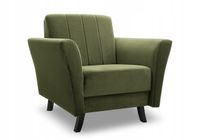 Fotel skandynawski nowoczesny LINEA khaki Kronos 46 welur PRODUCENT