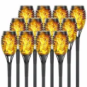 LAMPA SOLARNA POCHODNIA LAMPKI SOLARNE DO OGRODU PŁOMIEŃ OGIEŃ LED 12 SZTUK