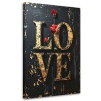 Obraz do salonu sypialni biura, Napis Love w stylu retro 70x100